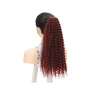 Natural Daily Use Women's Synthetic Ponytail Loose Deep Curly Hair Extension with Ring Afro Fluffy Hairpiece Perfect Looking(#350)