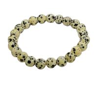 natural dalmatian jasper gemstone 8mm|round shape smooth cut stone |7.5 inch|multicolor color stone |energy stretch bracelet | healing wristband | handmade jewelry | LK_WOSB_00173LK_WOSB_00173