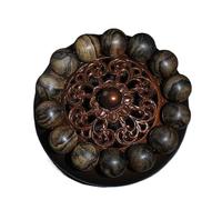 Natural Daraqan Agarwood with Tiger-Striped Black Oil Full Grain Mature Knot Old Wood Buddhist Beads Sink-Grade