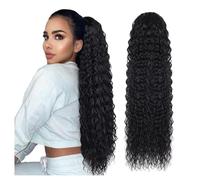 Natural Deep Water Wave Drawstring Ponytail Hair Extensions Pony tail Brazilian Remy Human Hair Perfect Looking(14inches)