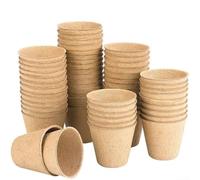 Natural degradable paper pulp plant pot for sustainable gardening, biodegradable flower pot designed for care and easy plant transplantation (6 * 6cm50PCs)