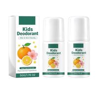 Natural Deodorant For Kids And Teens, Body Roll-On Antiperspirant Deodorant with Vanilla Extract, Soothing and moisturizing, Fresh And Pleasant, Prevent Dry Skin, Suitable For Sensitive Skin (2PC)
