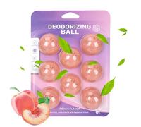 Natural Deodorizer Balls, Cat Odor Eliminator Set, 8-Piece Air Freshener Balls with Long-Lasting Scent, Litter Box Accessory Adhesive Backing, Odor Control Ball with Compact for Cage and Mat