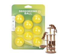 Natural Deodorizer Balls, Long Lasting Odor Eliminator, 1.42 Inches 8 Piece Pack with Feature, Authentic Air Freshener, Balls with Compact Design, Freshening Accessory for Litter Box Cage Nest