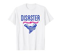 Natural Disaster Blue and Pink Text Designed Value Graphic T-Shirt, Men, White, L