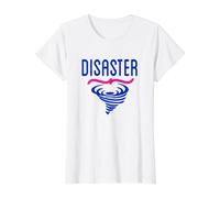 Natural Disaster Blue and Pink Text Designed Value Graphic T-Shirt, Women, White, XL