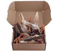 Natural dog treats - 20 Items - Includes Pig & Rabbit ears - Chicken Feet - Goat skins, plus more - 16 weeks and over