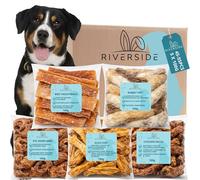 Natural Dog Treats Bundle - 45-55 Pieces with Chicken Necks, Rabbit Feet, Duck Feet, Inner Pigs Ears for Dogs & Beef Paddywack 5 x 100g