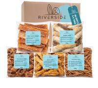 Natural Dog Treats Bundle - 5 x 100g Pieces with Chicken Feet, Rabbit Skin, Duck Feet, Inner Pigs Ears for Dogs & Beef Paddywack 30-35 Pieces Packaging May Vary