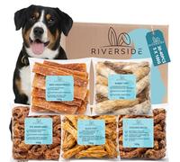 Natural Dog Treats Bundle - 5 x 100g Pieces with Chicken Necks, Rabbit Feet, Duck Feet, Inner Pigs Ears for Dogs & Beef Paddywack 30-40 Pieces