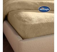 Silentnight Teddy Fleece Fitted Sheet Double - Natural Teddy Bear Fleece Bottom Sheet Warm Cosy Fluffy Winter Fitted Sheet Deep Fitting with Elasticated Corners - Double - Natural