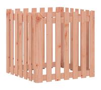 vidaXL Planter w/ Fence Design 70x70x70cm Solid Wood, Brown