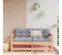 Natural Douglas Pine Corner Garden Sofa with Beige Cushions 62x62x70.5cm Outdoor