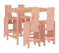 (natural douglas) vidaXL Garden Bar Set Outdoor Bar Table Set Bar Stool 5 Piece Solid Wood Pine