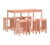 Garden Bar Set Outdoor Bar Table Set Bar Stool 7 Piece Solid Wood Pine vidaXL