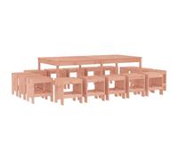 (natural douglas) vidaXL Garden Dining Set Outdoor Table and Chair 17 Piece Solid Wood Pine