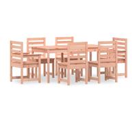 (natural douglas) vidaXL Garden Dining Set Patio Dining Table and Chair 7 Piece Solid Wood Pine