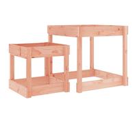 (natural douglas) vidaXL Sand Tables Sandpit and Water Table Play Table 2 pcs Solid Wood Pine