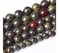 Natural Dragon Blood Jasper Beads Round Loose Energy Healing Stone Beads for Jewelry Making DIY Bracelet 12mm 32pcs 15 Inch