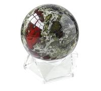 Natural Dragon Blood Jasper Healing Crystal Gemstone Ball Divination Sphere Sculpture Figurine with Stand for Healing Fengshui Meditation Home Decoration,25~30mm(25~30mm)