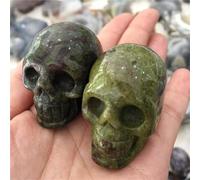 Natural Dragon Blood Quartz Crystal Skull Skeleton Carved Stone