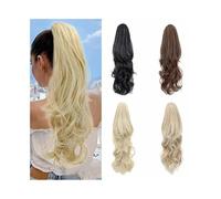 Natural Drawstring Ponytail Hair Extension 22Inch Long Curly Layered Synthetic Fake Pony Tail Hairpieces for Women Perfect Looking(27T613)