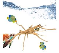 Natural Driftwood Aquarium Decoration - Solid Wood Tree Root For Turtle Tanks & Fish Tanks - Real Branch Trunk For Reptile Terrariums, Bearded Dragons & Snakes - Large Wood Decor