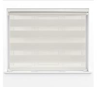 Natural Dual Layer Zebra Day & Night Roller Blinds Light Filtering Material with Metal Brackets & Fittings 180cm Width x 160cm Length