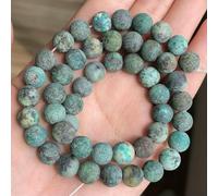 Natural Dull Polish Matte Pink Zebra Jaspers Stone 4/6/8/10mm Round Loose Beads for Jewelry Making DIY Bracelet Necklace 15 Inch-M-African turquoise-10mm Approx 34-36pcs