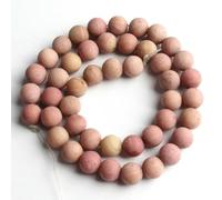 Natural Dull Polish Matte Pink Zebra Jaspers Stone 4/6/8/10mm Round Loose Beads for Jewelry Making DIY Bracelet Necklace 15 Inch-Matte rhodonite-10mm Approx 34-36pcs