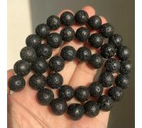 Natural Dull Polish Matte Pink Zebra Jaspers Stone 4/6/8/10mm Round Loose Beads for Jewelry Making DIY Bracelet Necklace 15 Inch-Black Volcanic Lava-10mm Approx 34-36pcs