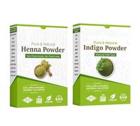 Natural Dye for Black Hair | Henna Leaves Powder & Indigo Leaves Powder Combo Pack | 100% Pure & Chemical-Free | (200 grams + 200 grams = 400 grams total)