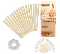 Natural Ear Candles Beeswax Candling Cones, Fragrance Organic Plant Material Hollow Cone Candles 16 Pcs, Hollow Cone Candles with 8 Protective Disks