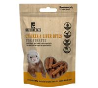Rosewood Ferret Treats Natural Eats Ferret Bites - Chicken & Liver, Taurine, No Added Salt - 50g