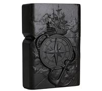 Natural Ebony Black Wood Carved Lighter Outer Casing for Zippo Insert Kit(Navigator)