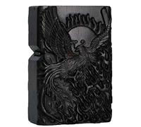 Natural Ebony Black Wood Carved Lighter Shell Box For Zippo Module (Phoenix Nirvana)