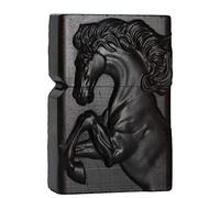 Natural Ebony Black Wood Carved Lighter Shell Box For Zippo Module (Succeed Horse)