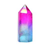 Natural Electroplated Clear Quartz - Iridescent Color-Enhanced Crystal Point, Spiritual and Healing Energy Decor(Onepieceis6-7cmhigh)