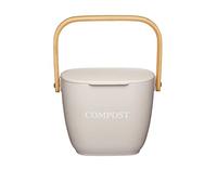 Natural Elements Kitchen Compost Bin, Bamboo Fibre, 3L, Putty Grey