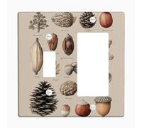 Natural Elements Light Switch Cover Plates/Outlet Covers, Earthy Brown Seed Pods for Home Decor, Thermoplastic Wall Plates, Standard Size Toggle Rocker