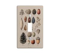 Natural Elements Light Switch Cover Plates/Outlet Covers, Earthy Brown Seed Pods for Home Decor, Thermoplastic Wall Plates, Standard Size Single Toggle