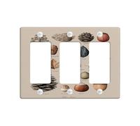 Natural Elements Light Switch Cover Plates/Outlet Covers, Earthy Brown Seed Pods for Home Decor, Thermoplastic Wall Plates, Standard Size 3 Gang Wall Plate