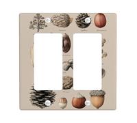 Natural Elements Light Switch Cover Plates/Outlet Covers, Earthy Brown Seed Pods for Home Decor, Thermoplastic Wall Plates, Standard Size Double Rocker