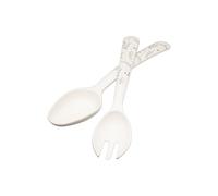 Natural Elements Plastic Salad Servers in White Natural Elements White
