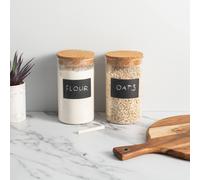 Natural Elements Set of 2 Medium Storage Canisters in Clear Natural Elements Clear