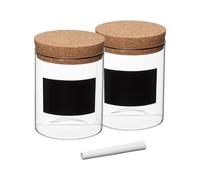Natural Elements Set of 2 Small Storage Canisters in Clear Natural Elements Clear