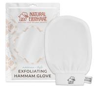 Natural Elephant Exfoliating Hammam Glove | Authentic Moroccan Kessa Body Scrub Mitt for Spa-Quality Skin Renewal | Pearl White Single