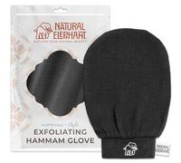 Natural Elephant Exfoliating Hammam Glove, Face & Body Exfoliator Mitt, Pure Black by Natural Elephant