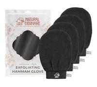 Natural Elephant Exfoliating Kessa Glove - Face and Body Exfoliator Hammam Mitt (Pure Black (Pack of 4))