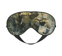 Natural Elephant Print Eye Mask, Soft and Breathable, Suitable for Nap, Travel, Night Sleep